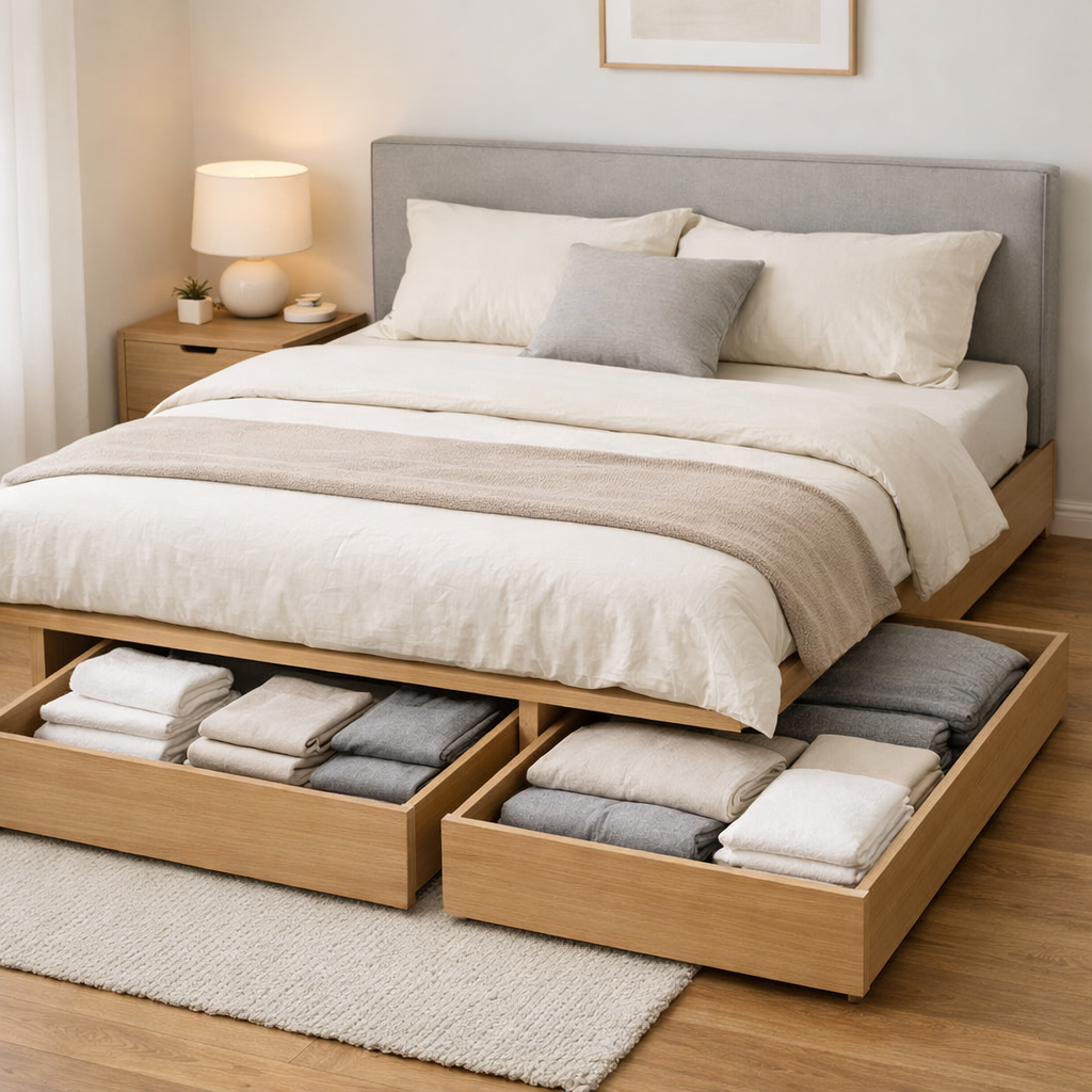 Seven Space-Saving Double Beds That Beat Drawer-Ottoman Combos